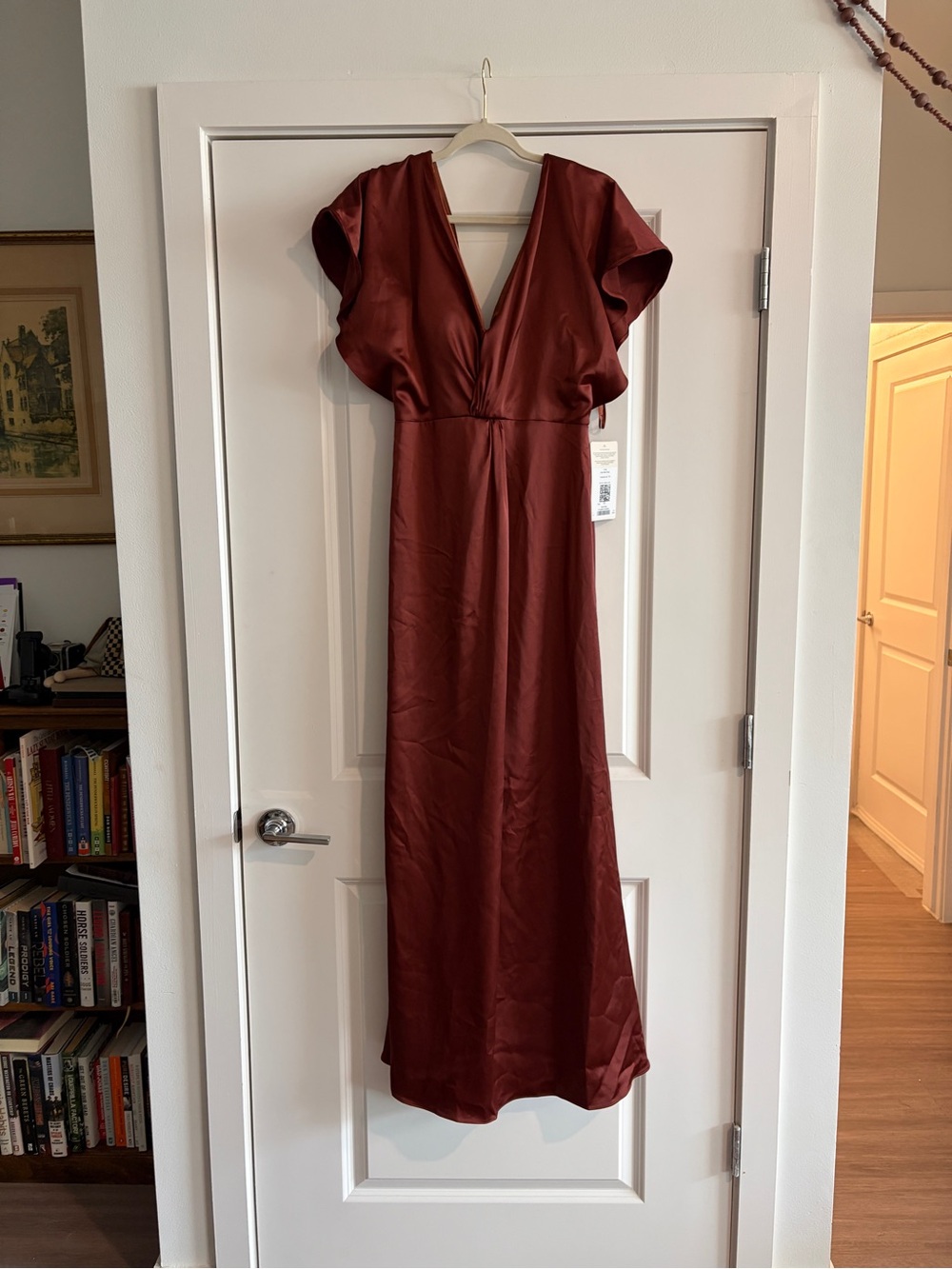 NWT Revelry Size 10 Terracotta Gwen Satin Dress